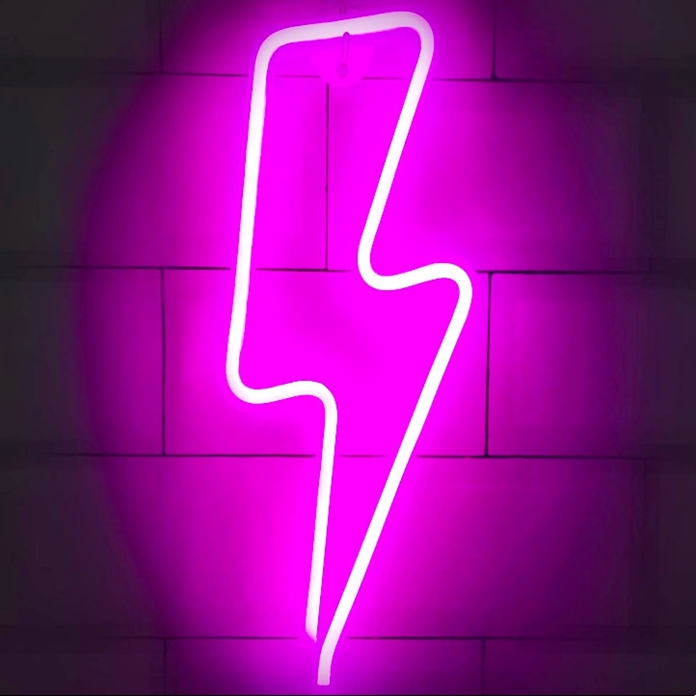 Neon Pink Lightning Bolt LED Room/Wall/Party Decor - Picture 3 of 9